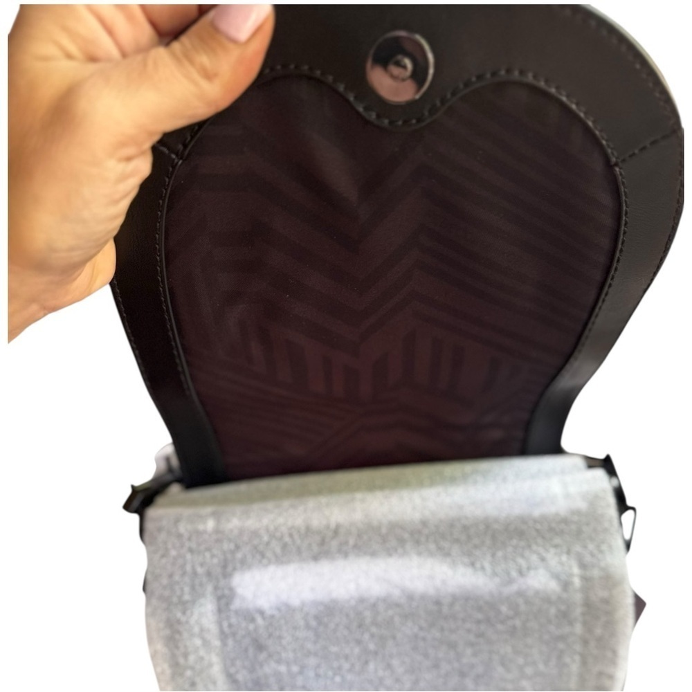 New ▶️ Rebecca Minkoff ◀️ Black Astor Saddle Bag Flap Open MSRP $295 - Picture 6 of 10